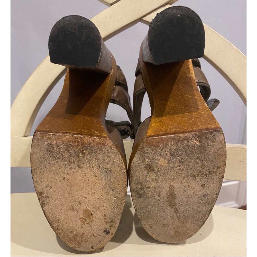 Authentic Chloe Leather and Wood Platform Sandals - Picture 7 of 8
